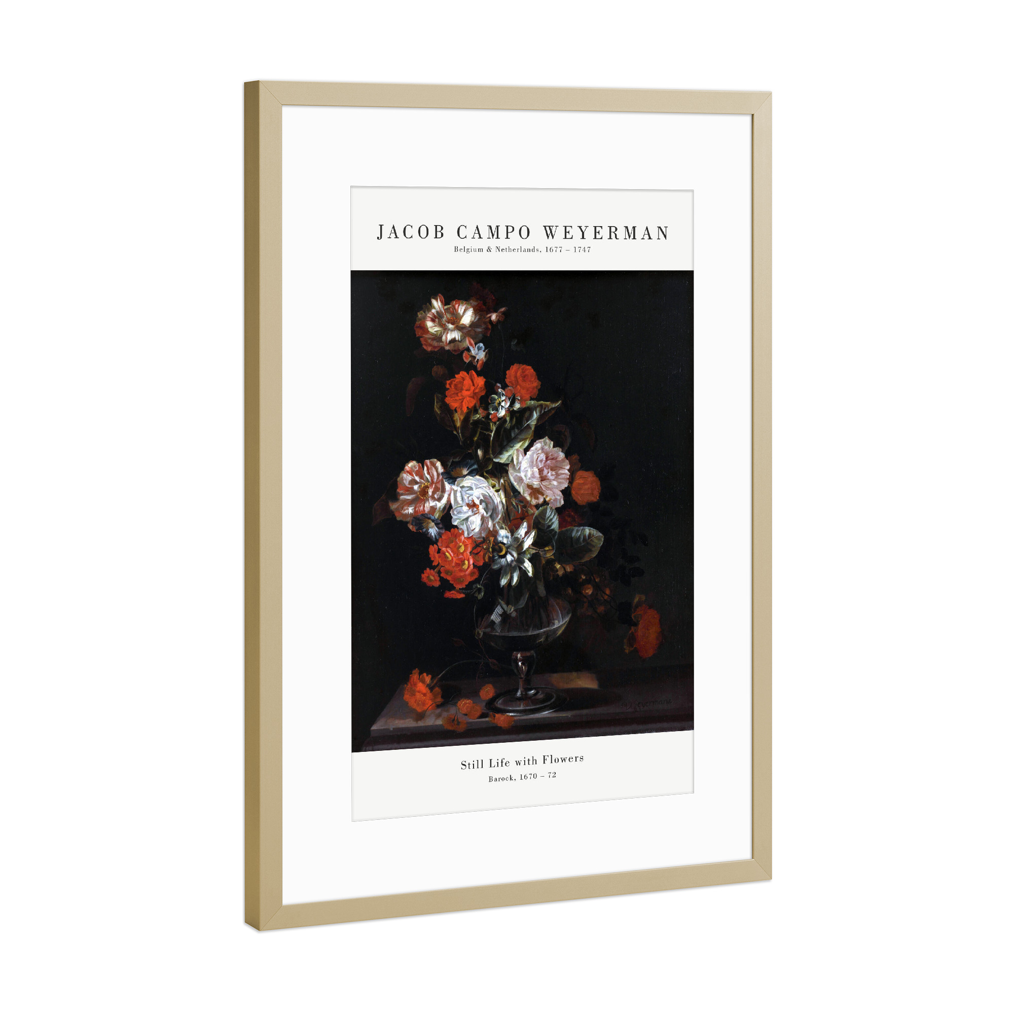 Poster mit Rahmen Gold "Weyermann - Stillleben mit Blumen" artboxONE - Natur,Floral