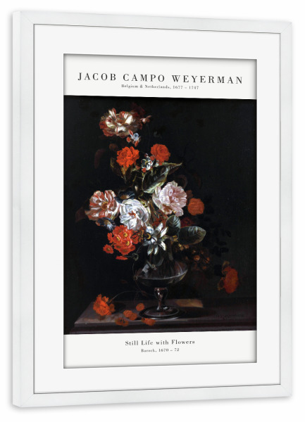 Poster mit Rahmen weiß "Weyermann - Stillleben mit Blumen" artboxONE - Natur,Floral