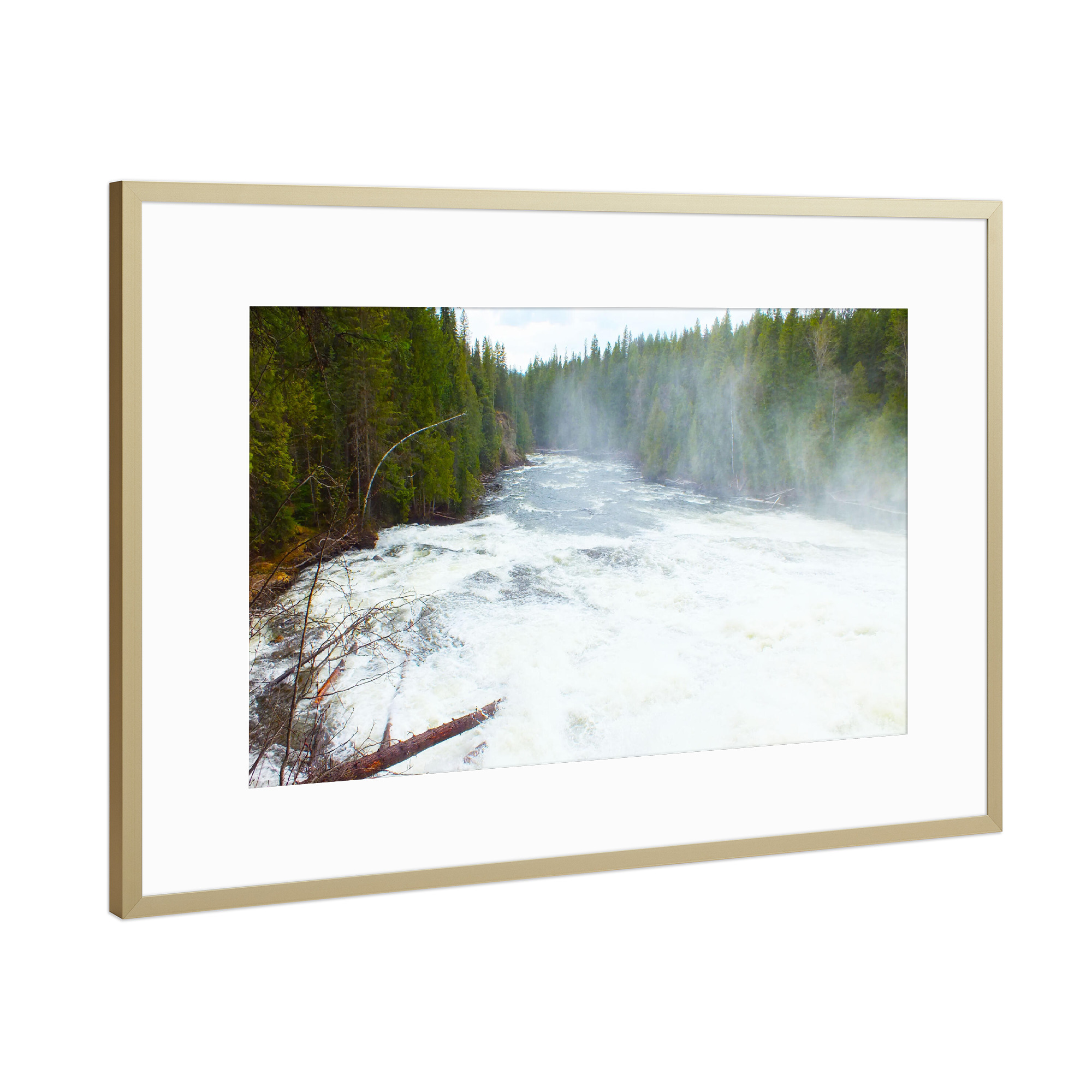 Poster mit Rahmen Gold "Die Stromschnellen" artboxONE - Natur,Reise,Reise / Länder