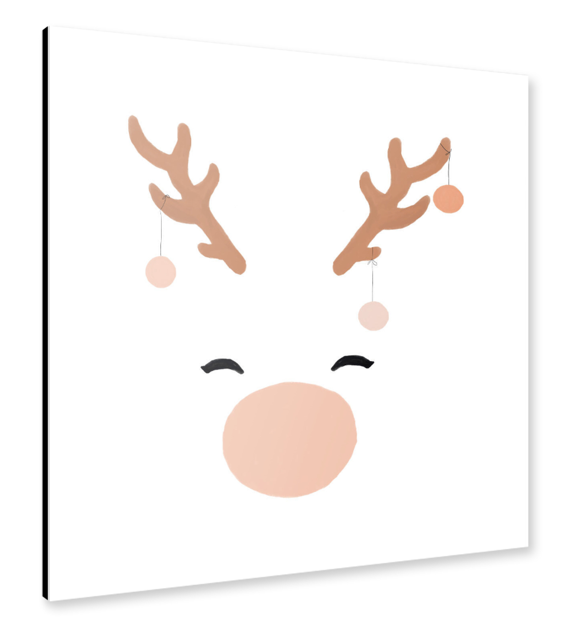 Alu-Dibond "Deer & Baubles" 30x30 cm artboxONE