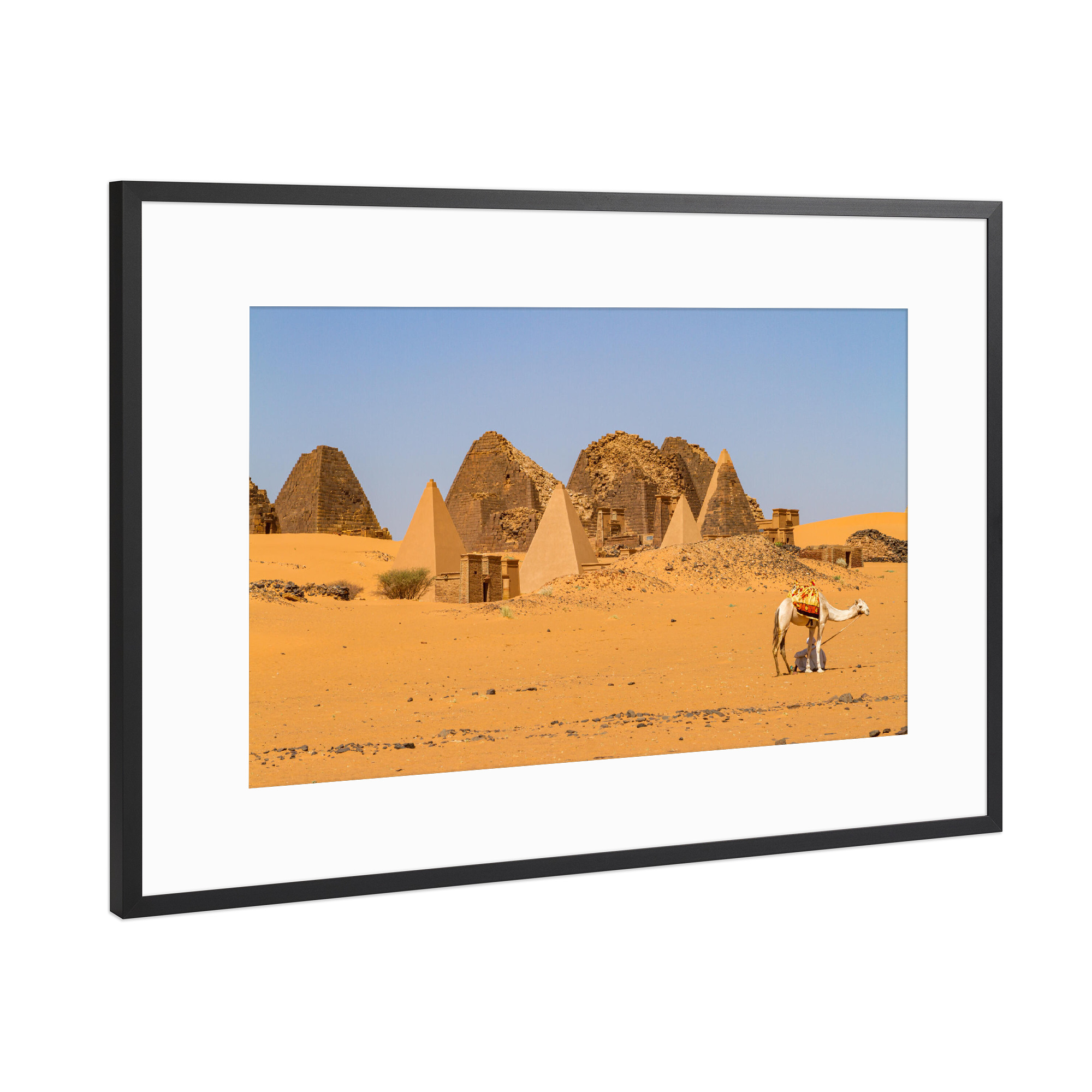 Poster mit Rahmen Schwarz (Metallic) "Meroes Pyramiden" artboxONE - Architektur,Reise / Afrika