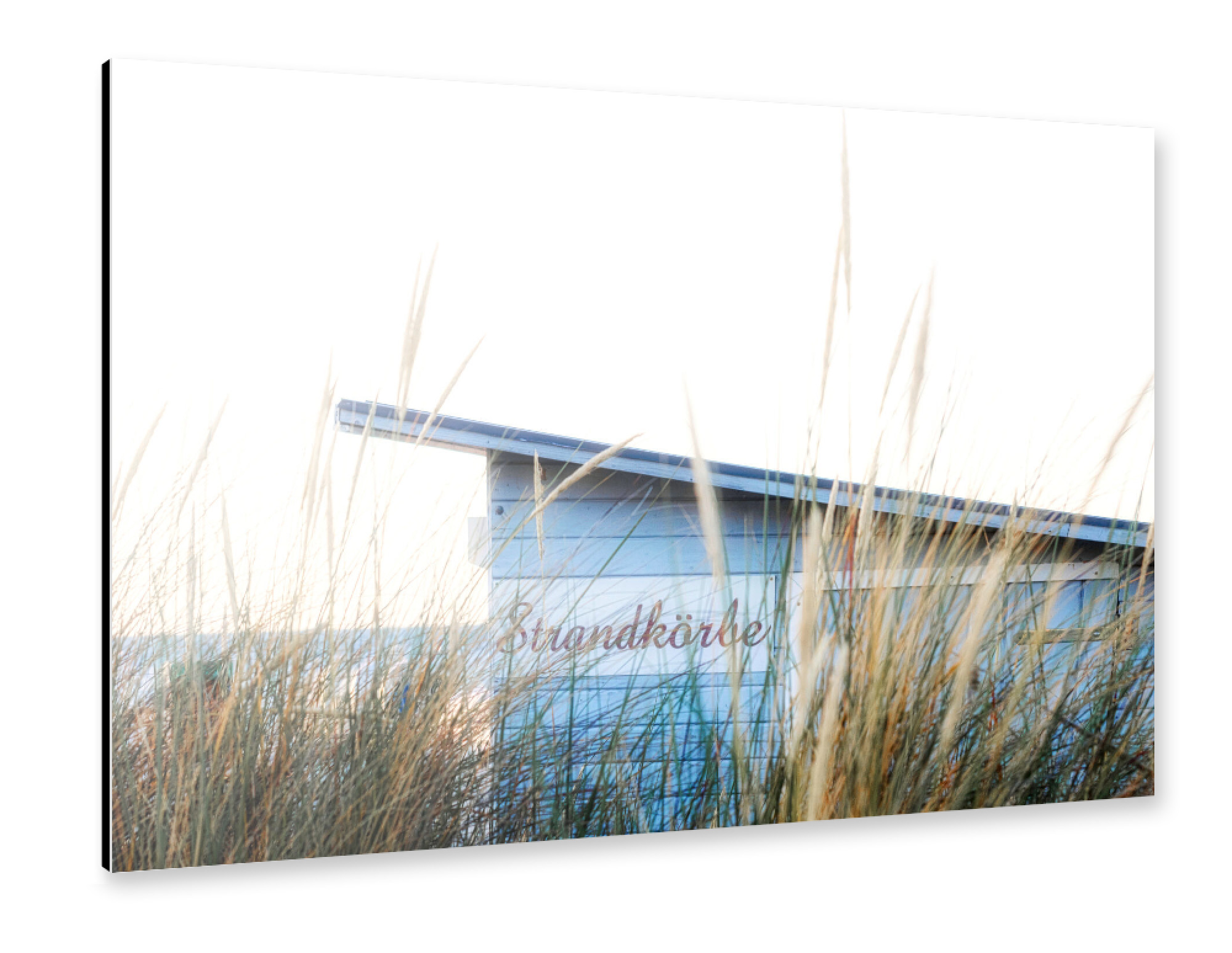 Alu-Dibond "Hier gibt's Strandkörbe" 75x50 cm artboxONE