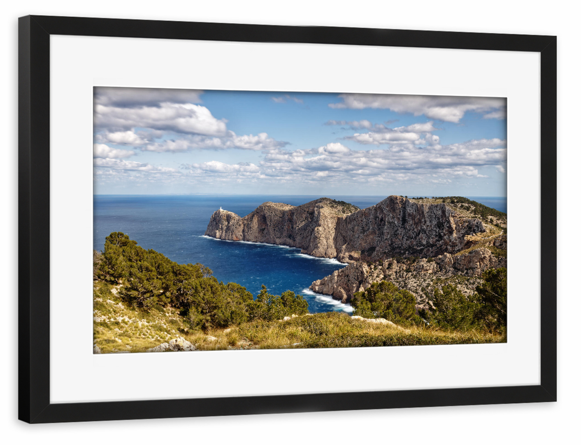 Poster mit Rahmen schwarz "Blick zum Cap de Formentor" artboxONE - Natur,Reise,Reise / Länder
