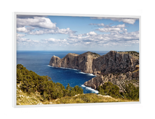 Poster mit weißem Rahmen "Blick zum Cap de Formentor" artboxONE - Natur,Reise,Reise / Länder