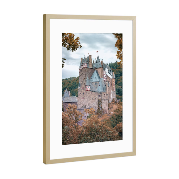 Poster mit Rahmen Gold "Eltz im Herbst" artboxONE - Natur,Reise,Architektur,Reise / Länder