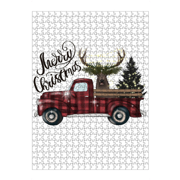 Puzzle Ravensburger "Kariertes Weihnachtsauto" artboxONE - Tiere,Automobile,Weihnachten,Festivals