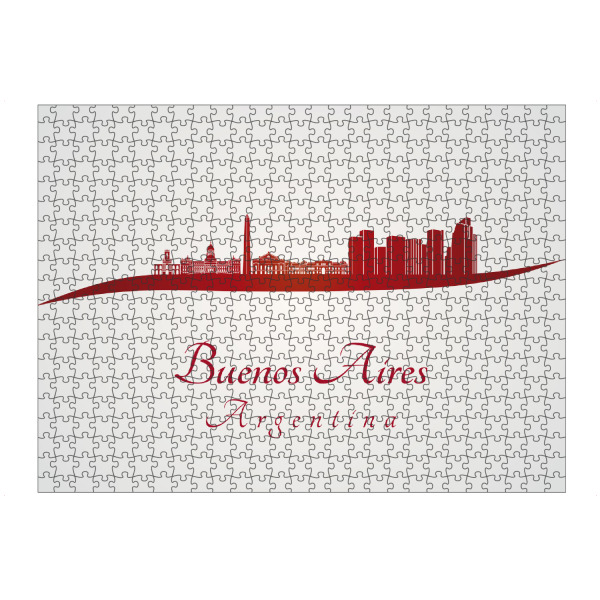 artboxONE Puzzle "Skyline von Buenos Aires in Rot" artboxONE - Städte,Architektur