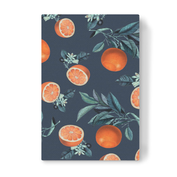 Leinwandbild "Zitronen- und Blattmuster" artboxONE - Natur,Floral,Essen & Trinken