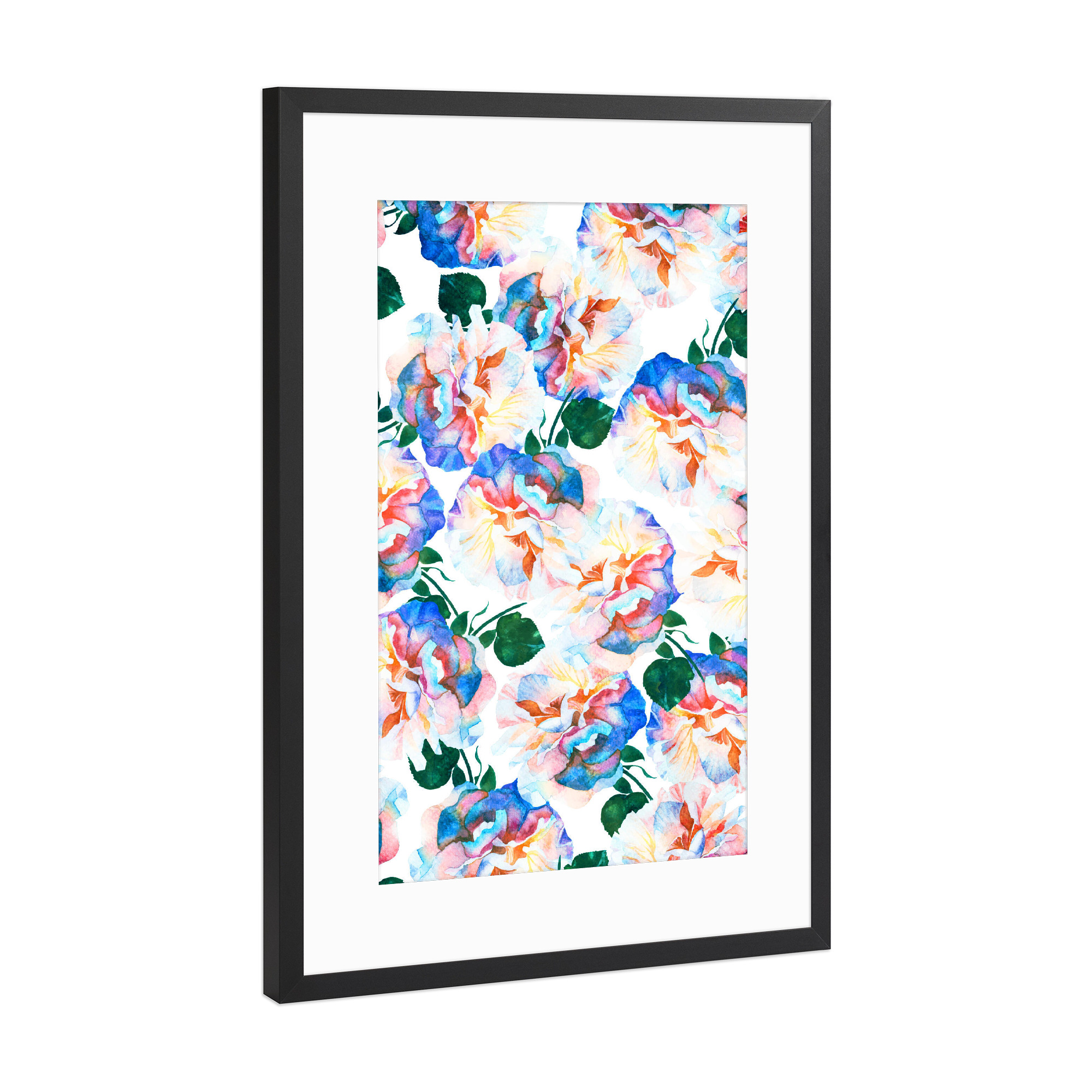 Poster mit Rahmen Schwarz (Metallic) "Wilde Flora" artboxONE - Floral