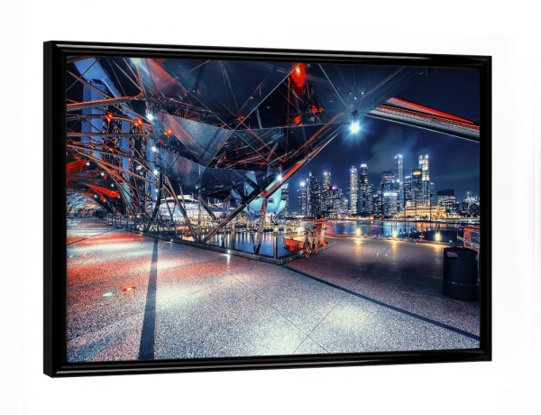 Poster mit schwarzem Rahmen "Helix-Brücke" artboxONE - Städte,Reise,Architektur,Reise / Länder,Städte / Singapur