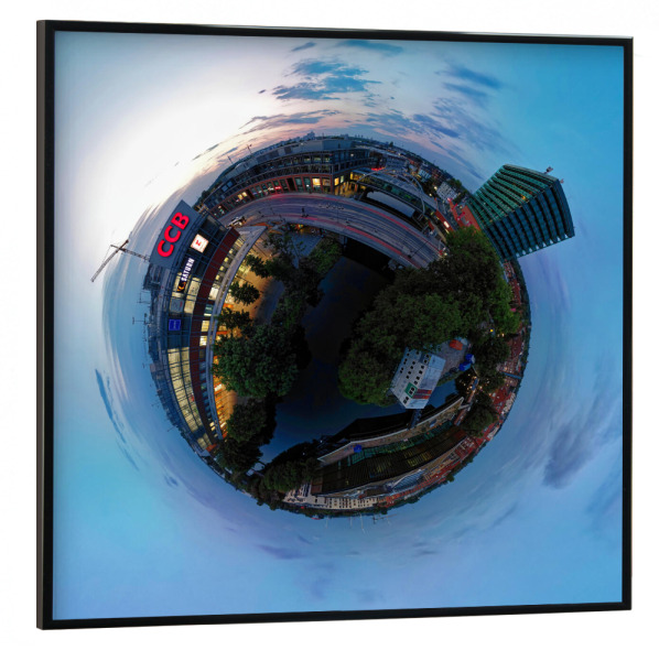 Poster mit schwarzem Rahmen 30x30 cm "Hamburg-Bergedorf City" artboxONE - Städte,Städte / Hamburg,Reise,Architektur,Reise / Länder