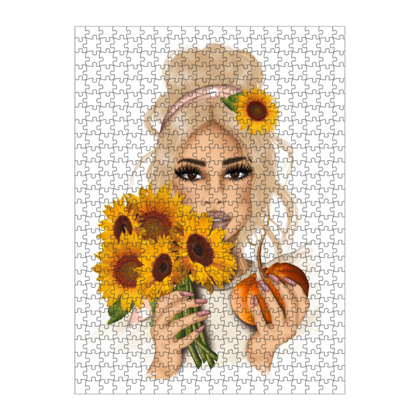Puzzle Ravensburger "Blondes Sonnenblumenmädchen" artboxONE - Floral,Menschen,Essen & Trinken / Obst & Gemüse