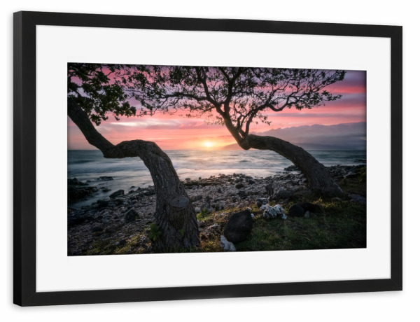 Poster mit Rahmen schwarz "Insel Maui" artboxONE - Natur,Reise,Reise / Strand und Meer,Reise / Länder