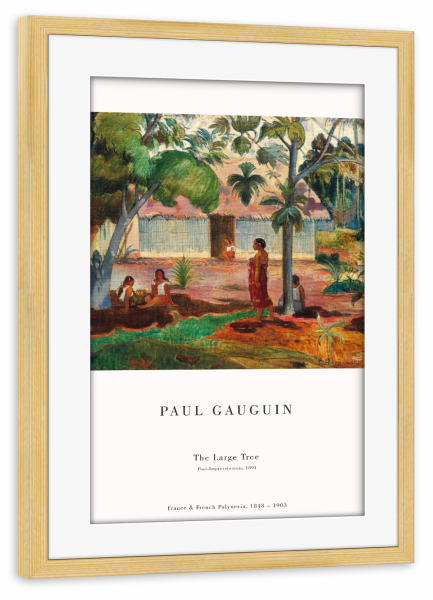 Poster mit Rahmen kiefer "Gauguin - Der große Baum" artboxONE - Natur,Reise,Menschen
