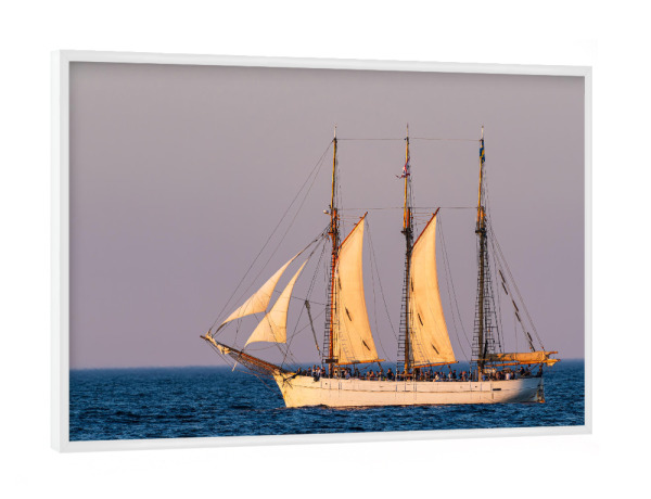 Poster mit weißem Rahmen "Himmel, Ostsee, Windjammer" artboxONE - Natur,Reise,Reise / Strand und Meer
