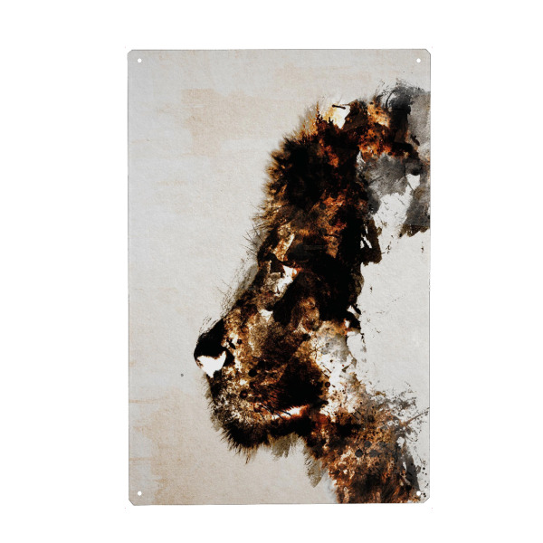 Metall Poster "Löwenkontur" artboxONE - Tiere,Abstrakt - Löwe,Löwenkontur,Abstrakter löwe,Löwenkopf,Portrait,Tier - Blechschild