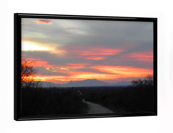 Poster mit schwarzem Rahmen "Drakensberg Sunset" artboxONE - Natur,Reise,Reise / Afrika,Reise / Länder
