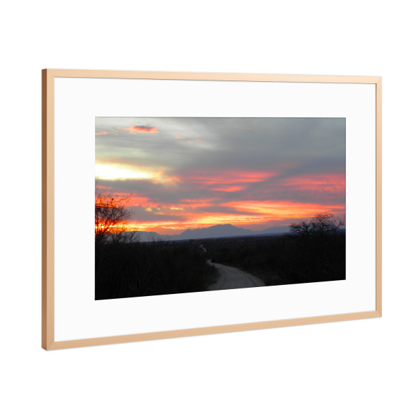 Poster mit Rahmen Kupfer "Drakensberg Sunset" artboxONE - Natur,Reise,Reise / Afrika,Reise / Länder