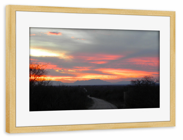 Poster mit Rahmen kiefer "Drakensberg Sunset" artboxONE - Natur,Reise,Reise / Afrika,Reise / Länder