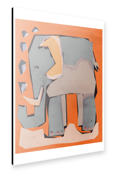 Alu-Dibond "Happy Elephant" 30x20 cm artboxONE