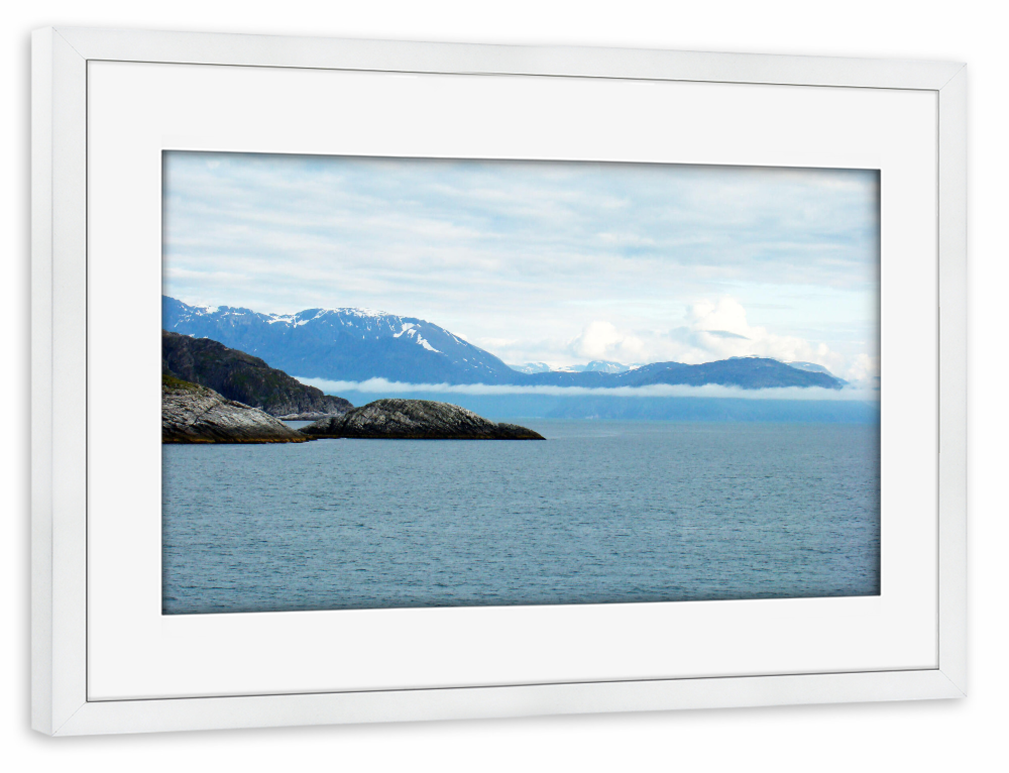 Poster mit Rahmen weiß "Die herrliche Küste Norwegens" artboxONE - Natur,Reise,Reise / Strand und Meer,Reise / Länder