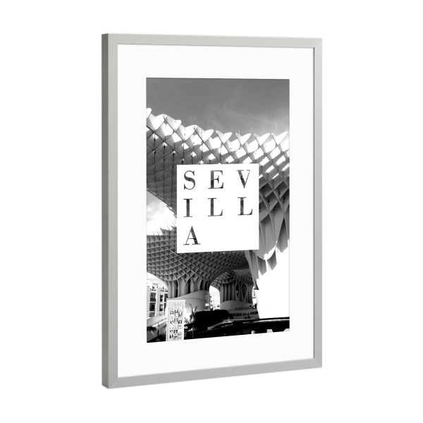 Poster mit Rahmen Silber "Sevilla sw" artboxONE - Typografie,Architektur,Städte / Weitere