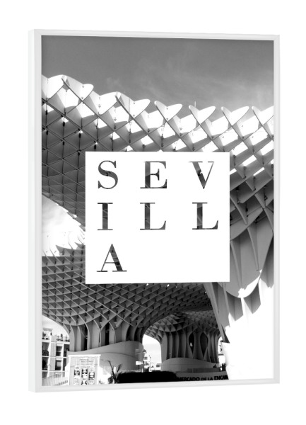 Poster mit weißem Rahmen "Sevilla sw" artboxONE - Typografie,Architektur,Städte / Weitere