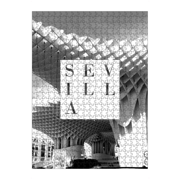 artboxONE Puzzle "Sevilla sw" artboxONE - Typografie,Architektur,Städte / Weitere - Sevilla,Sevilla,Spanien,Wahrzeichen,Fotografie,Schwarz und weiß
