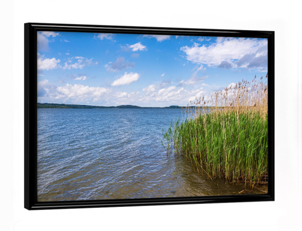 Poster mit schwarzem Rahmen "See, Schilf und Wolken" artboxONE - Natur,Reise