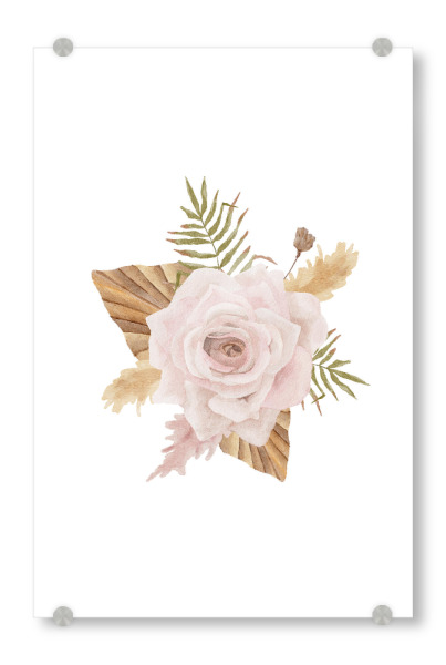 Acrylglasbild "Boho Aquarell Hochzeitsstrauß" artboxONE - Floral