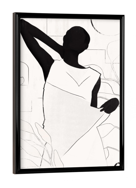 Poster mit schwarzem Rahmen "Frau sauber minimalistisch" artboxONE - Abstrakt,Menschen,Geometrie - Frau,Mädchen,Sauber,Minimalismus,Modern,Female