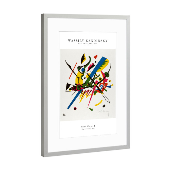 Poster mit Rahmen Silber "Kandinsky - Kleine Welten I" artboxONE - Abstrakt,Geometrie