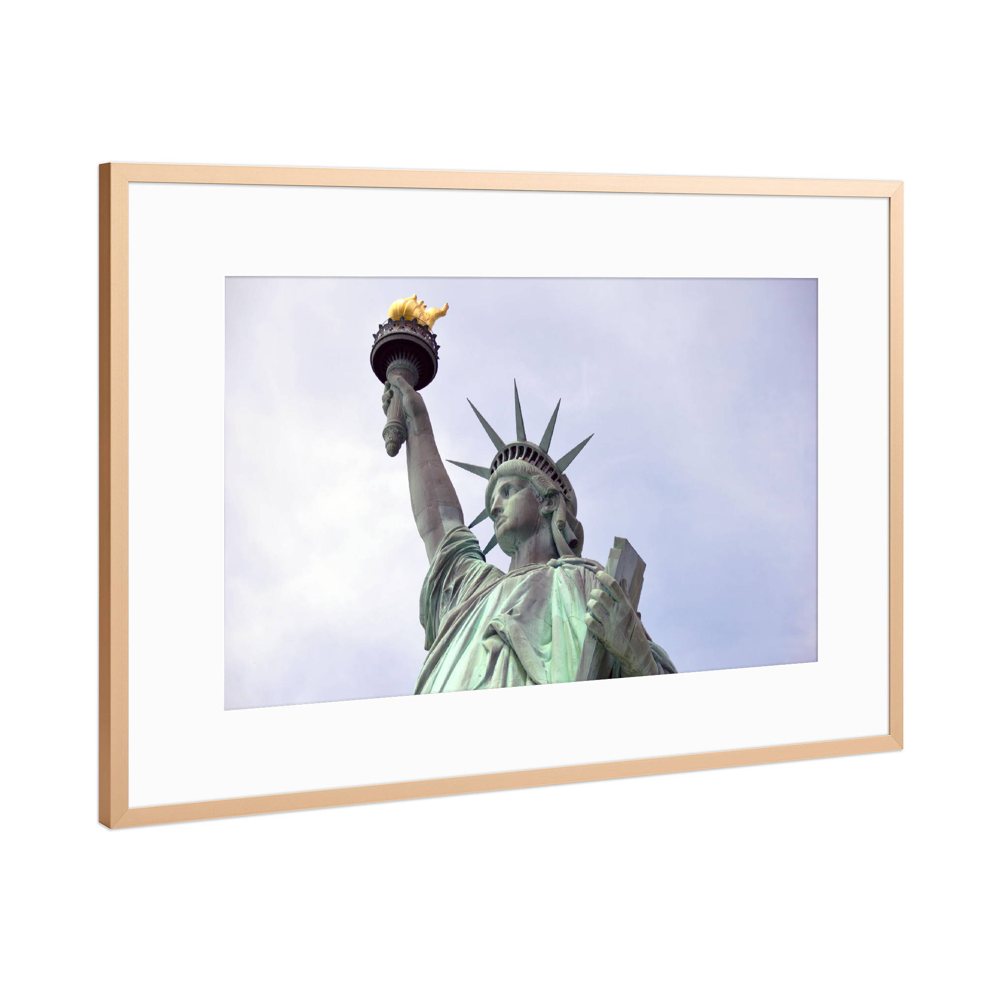Poster mit Rahmen Kupfer "New Yorker Freiheitsstatue" artboxONE - Städte / New York,Reise,Architektur,Reise / Länder