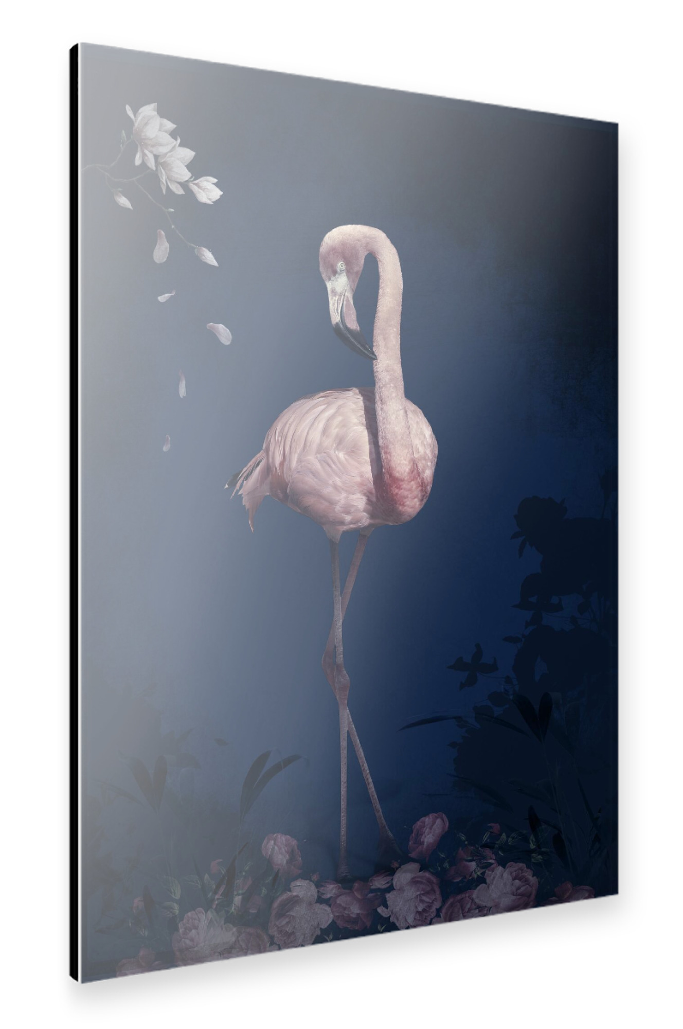 Alu-Dibond "Blumenflamingo" 75x50 cm artboxONE
