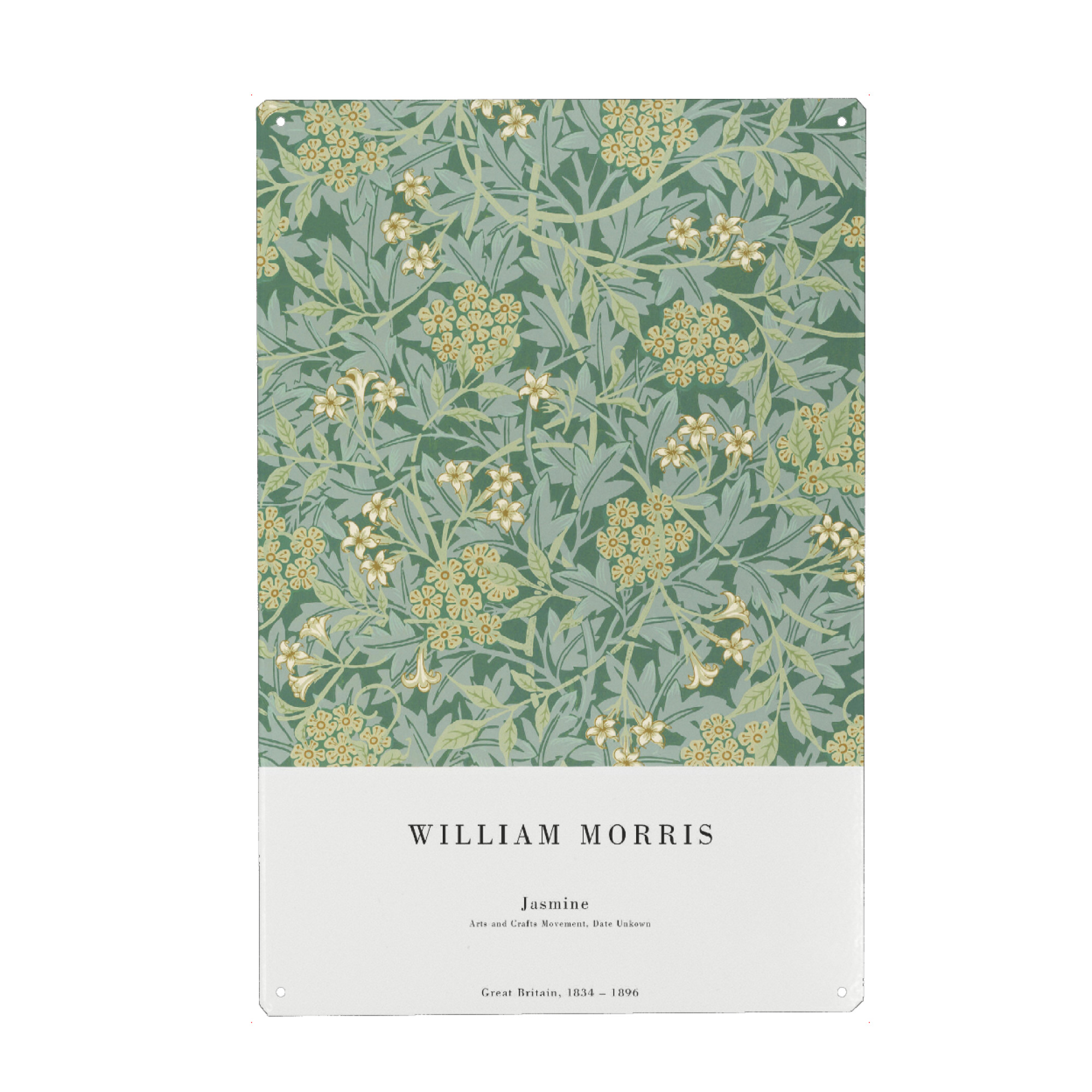 Metall Poster "William Morris - Jasmine" artboxONE - Natur,Floral - Blume,Blüte,Floral,Muster,Botanik,Morris,Kunstwerk,Malerei,Gemälde,Kunst