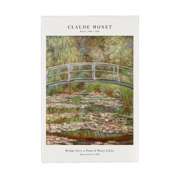 Metall Poster "Monet - Brücke über den Seerosen" artboxONE - Natur