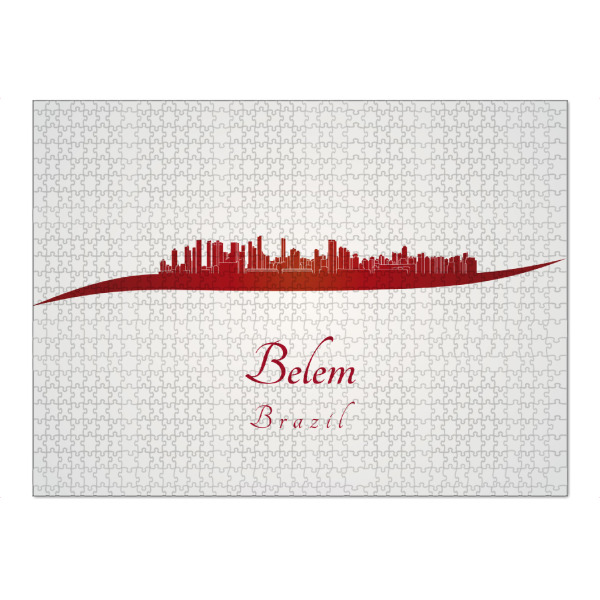 Puzzle Ravensburger "Belem-Skyline in Rot" artboxONE - Städte,Architektur - Skyline,Stadt,Denkmäler,Metropole,Reise,Tourismus,Geschenk,Rot,Belem