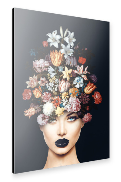 Alu-Dibond "Frau mit Blumenschmuck" 30x20 cm artboxONE