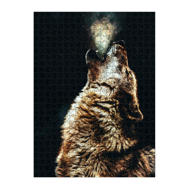 artboxONE Puzzle "Heulender Wolf" artboxONE - Tiere - Wolf,Heulen,Heulen,Mond,Hund,Grauer wolf,Tier - Bild wolf