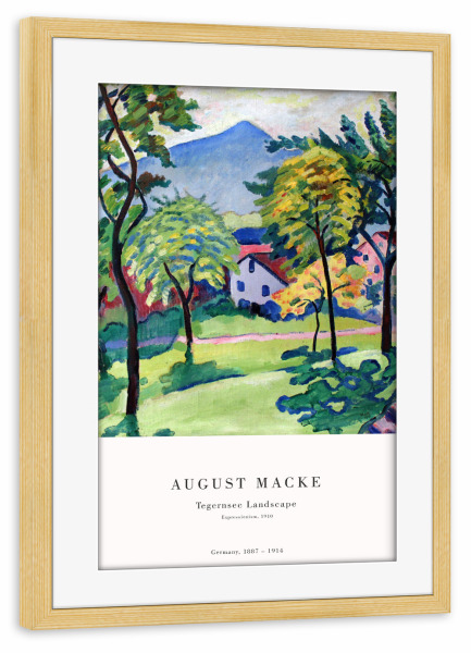 Poster mit Rahmen kiefer "Macke - Landschaft am Tegernsee" artboxONE - Natur,Reise