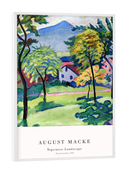 Poster mit weißem Rahmen "Macke - Landschaft am Tegernsee" artboxONE - Natur,Reise