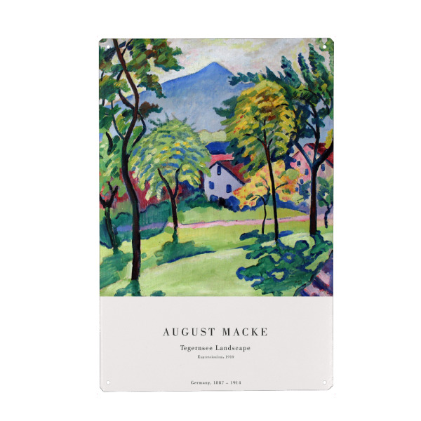 Metall Poster "Macke - Landschaft am Tegernsee" artboxONE - Natur,Reise