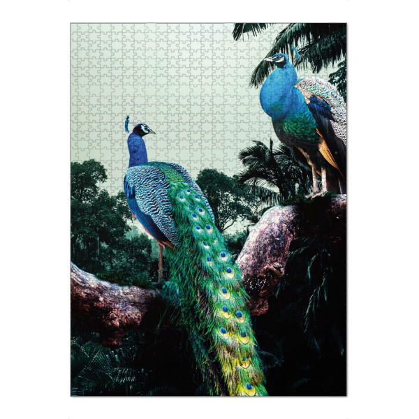 Puzzle Ravensburger "Pfau-Duo" artboxONE - Natur,Floral,Tiere - Pfau,Pfauen,Federn,Dschungel - Bild pfau