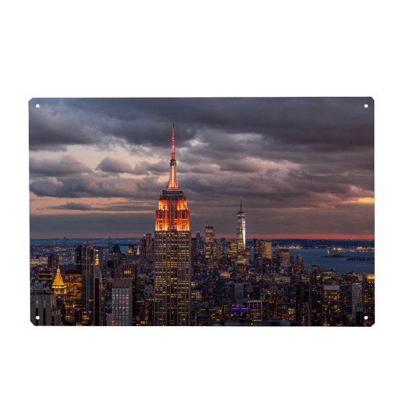 Holzbild "New York in der Abenddämmerung" artboxONE - Städte,Städte / New York,Reise,Architektur,Reise / Länder