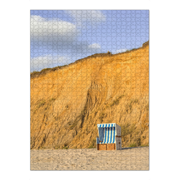 Puzzle Ravensburger "Strandkorb am Roten Kliff" artboxONE - Natur,Reise,Reise / Strand und Meer