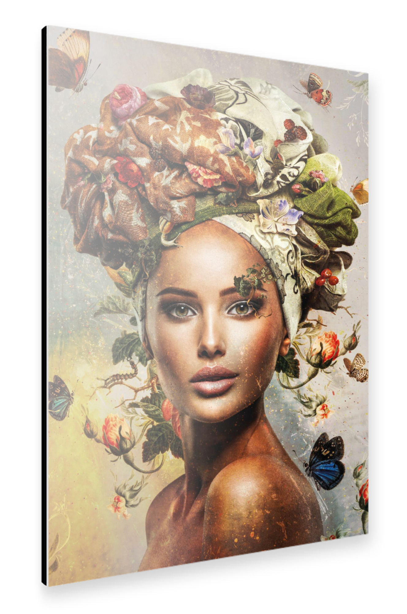 Alu-Dibond "Blumenfrau Mitte" 30x20 cm artboxONE