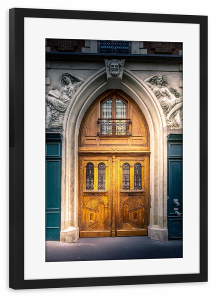 Poster mit Rahmen schwarz "Schöner Eingang in Paris" artboxONE - Städte,Reise,Architektur,Städte / Paris,Reise / Länder