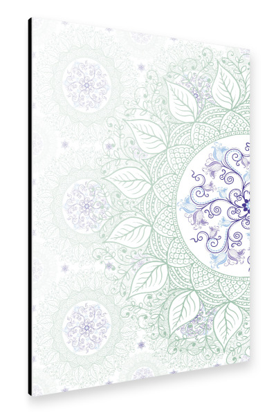 Alu-Dibond "Mandaleaf Cyan" 30x20 cm artboxONE