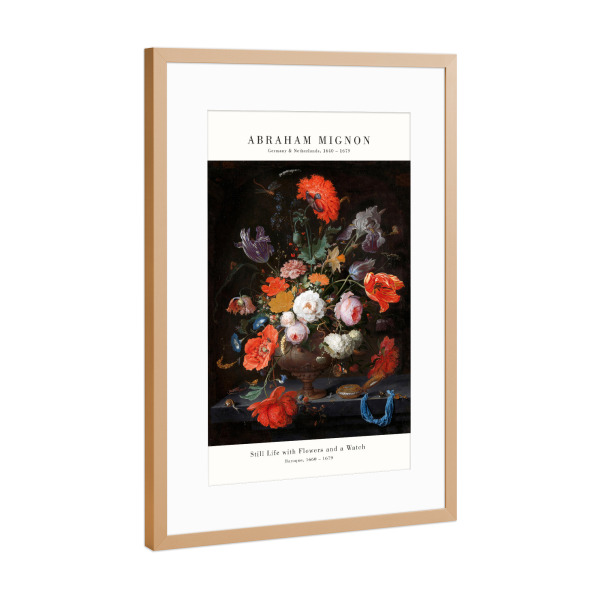 Poster mit Rahmen Kupfer "Mignon - Stillleben mit Blumen" artboxONE - Natur,Floral