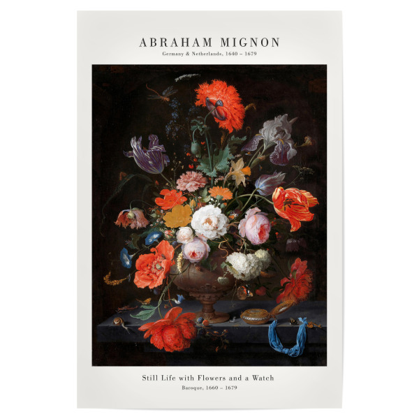 Poster 30x20 cm "Mignon - Stillleben mit Blumen" artboxONE - Natur,Floral - Stillleben,Blumenstrauß,Blume,Blüte,Vase,Strauß,Kunst,Malerei,Gemälde